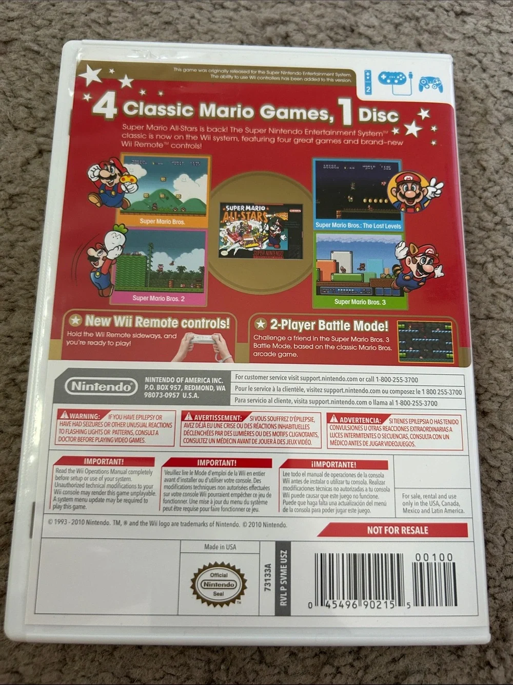 Nintendo Wii Super Mario All-Stars — Red & Gold Cover